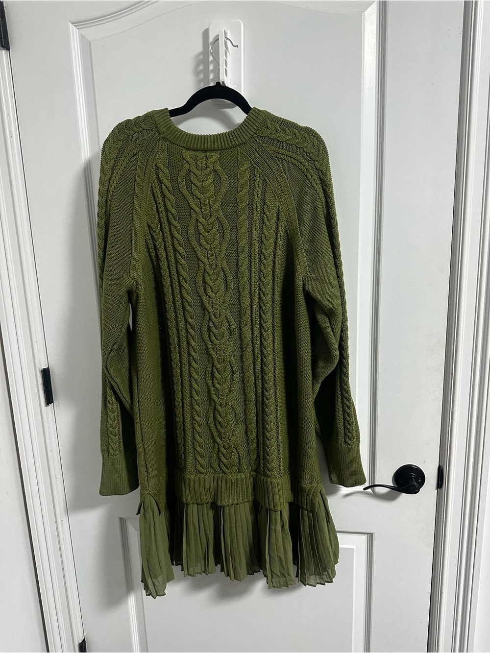 Anthropologie Olive Green Cable Knit Sweater Dress - Picture 2 of 2